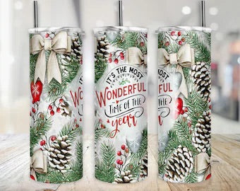 Custom Christmas Tumbler - It's the Most Wonderful Time - Great Gift! –  Sunny Box