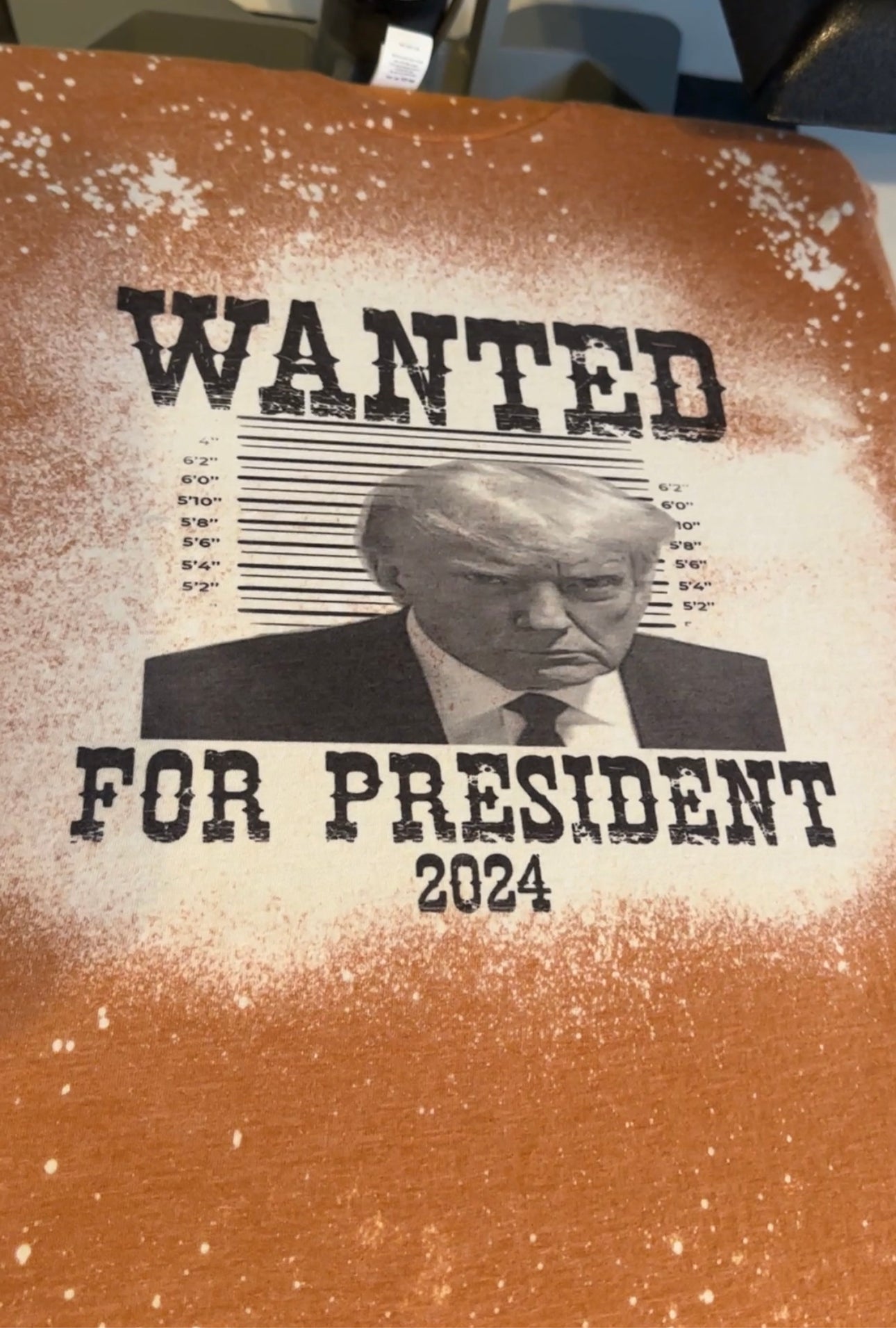 Wanted Trump 2024 bleached T