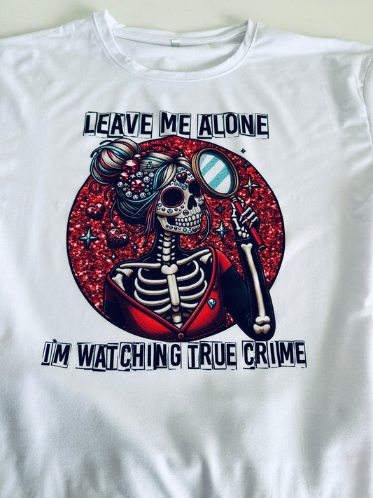 True crime drama skeleton shirt