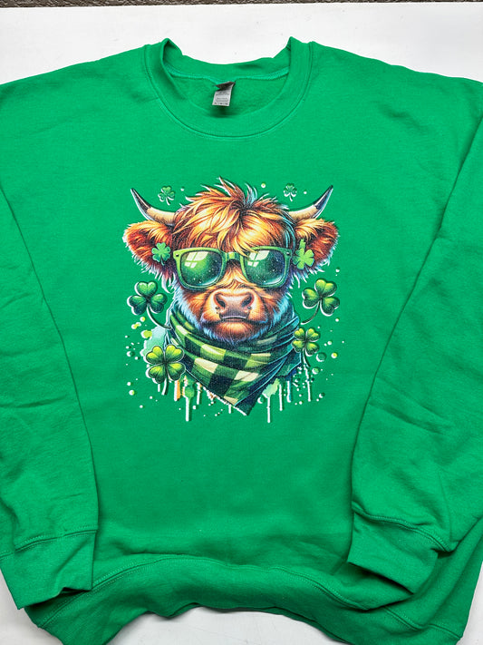 Highland cow St Patties Day sweatshirt