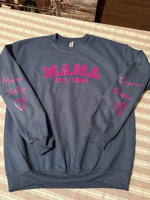 Mama sweatshirt custom names