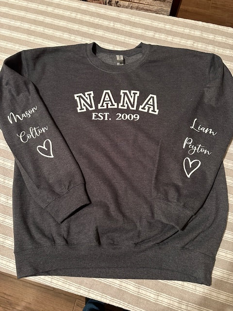Mama sweatshirt custom names
