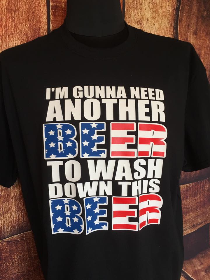 Patriotic beer drinking t shirt