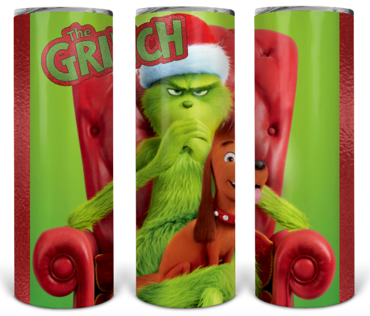 Grinch and Max custom Christmas sublimation tumbler
