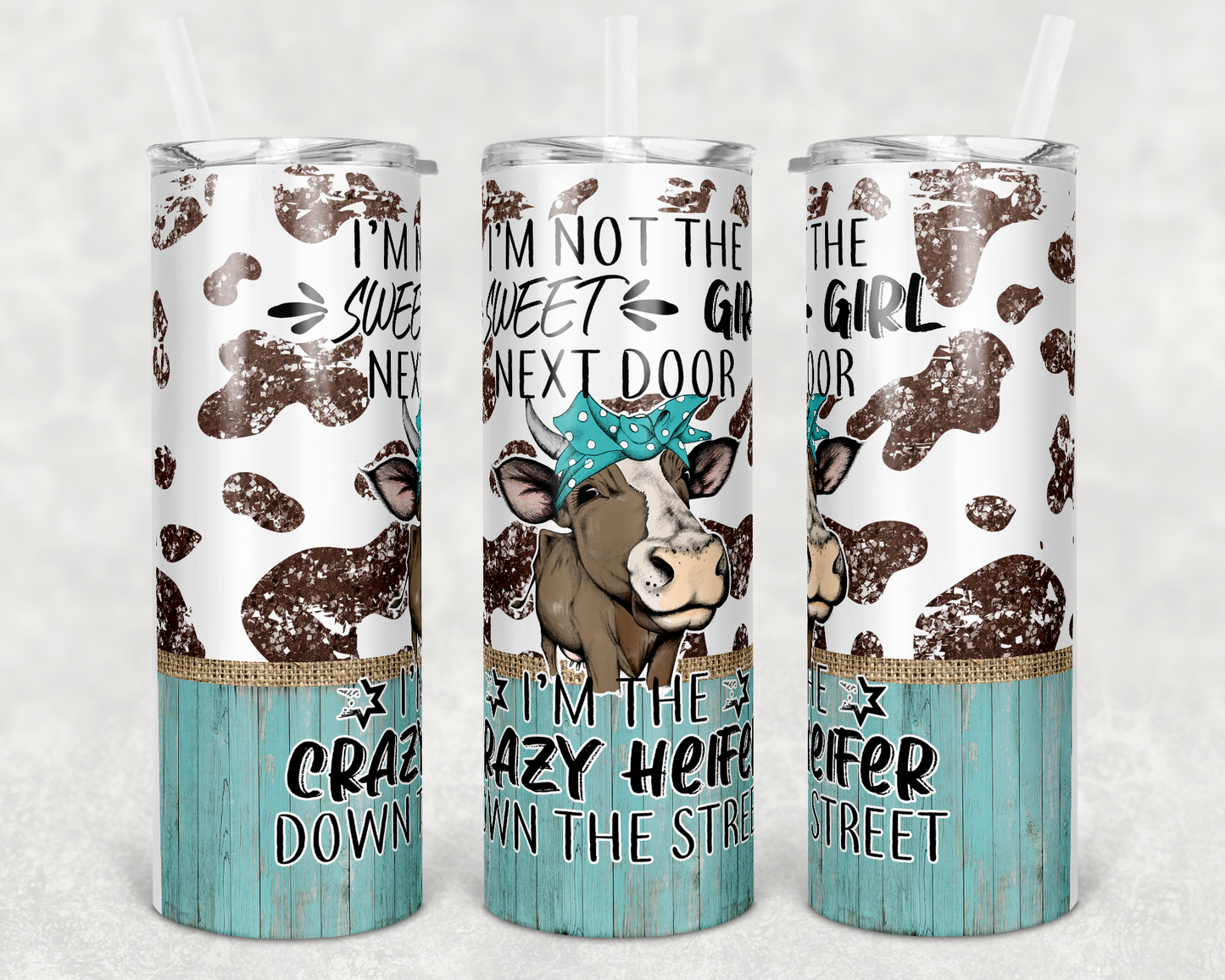 Crazy heifer down the street funny sublimation tumbler