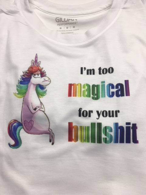 Funny unicorn rainbow adult language unisex t shirt