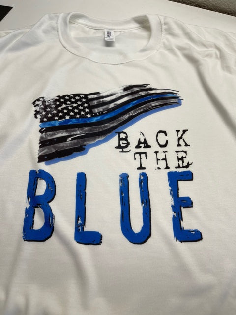 Back the blue! A very important t shirt to have in this day and age.