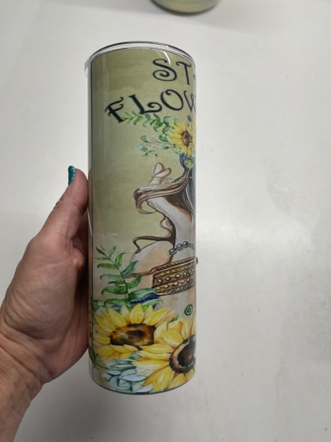 Stay wild flower child sublimation tumbler