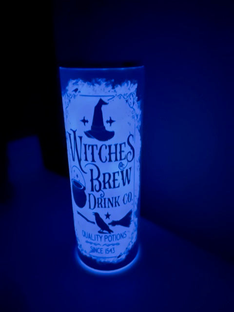 Halloween Witches Brew drink tumbler glow in the dark