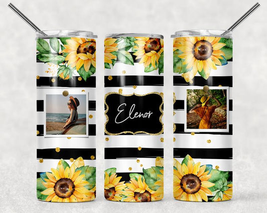Beautiful sunflower custom picture sublimation tumbler