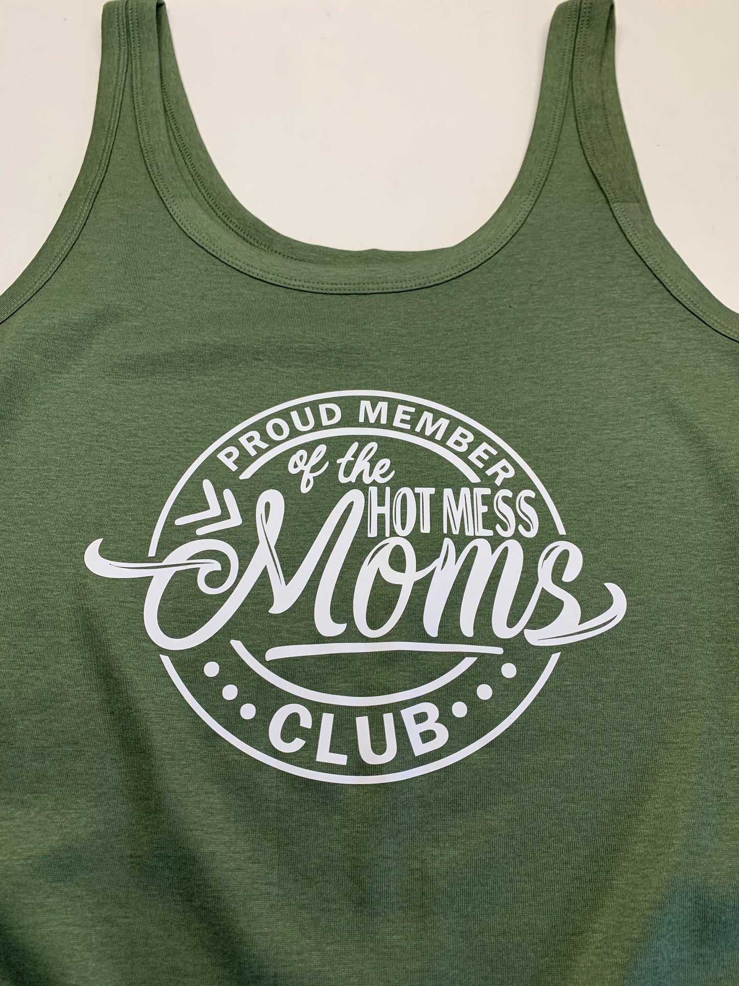 Hot mess moms club funny tank top