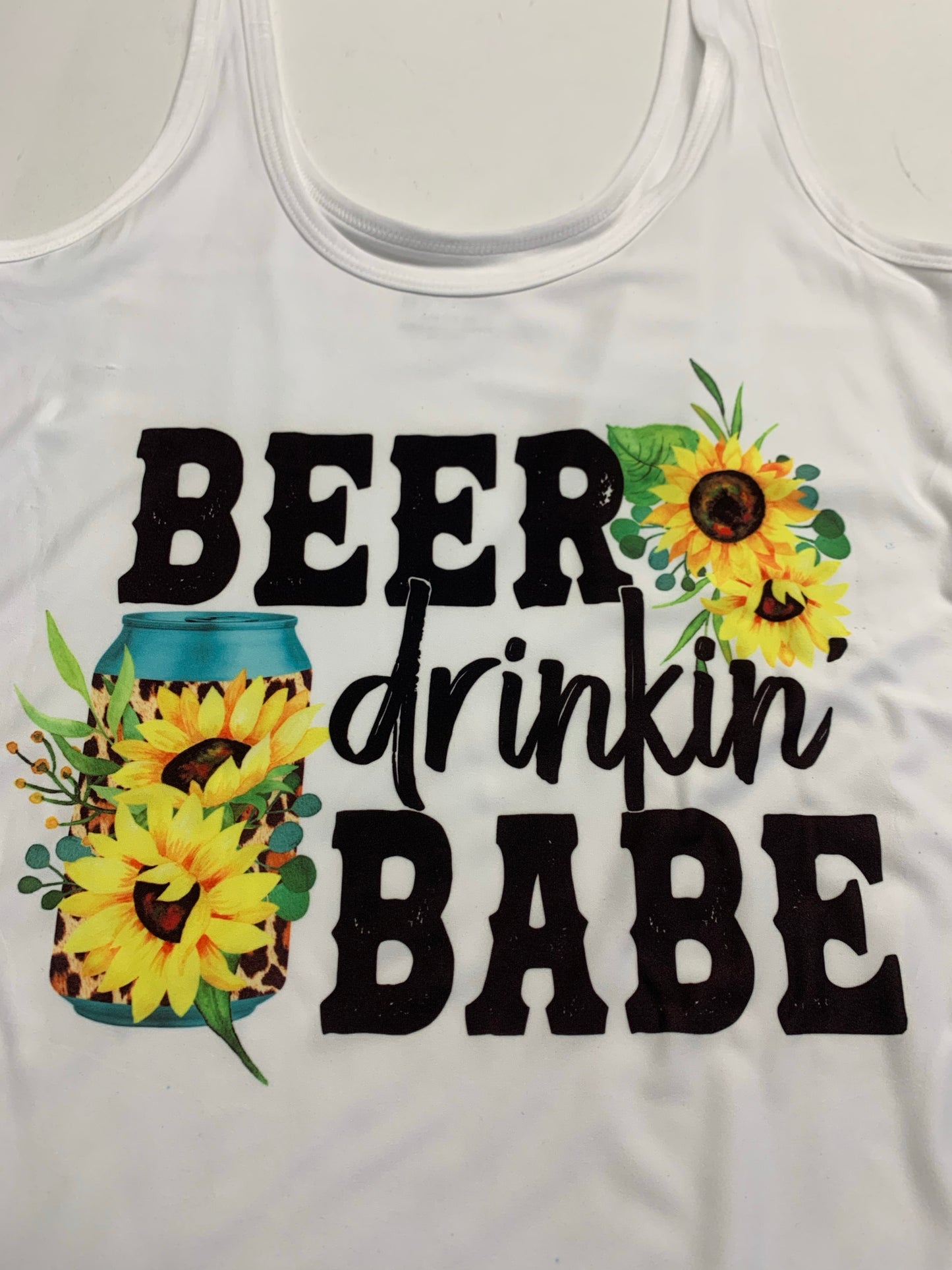 Beer babe sunflower tank top