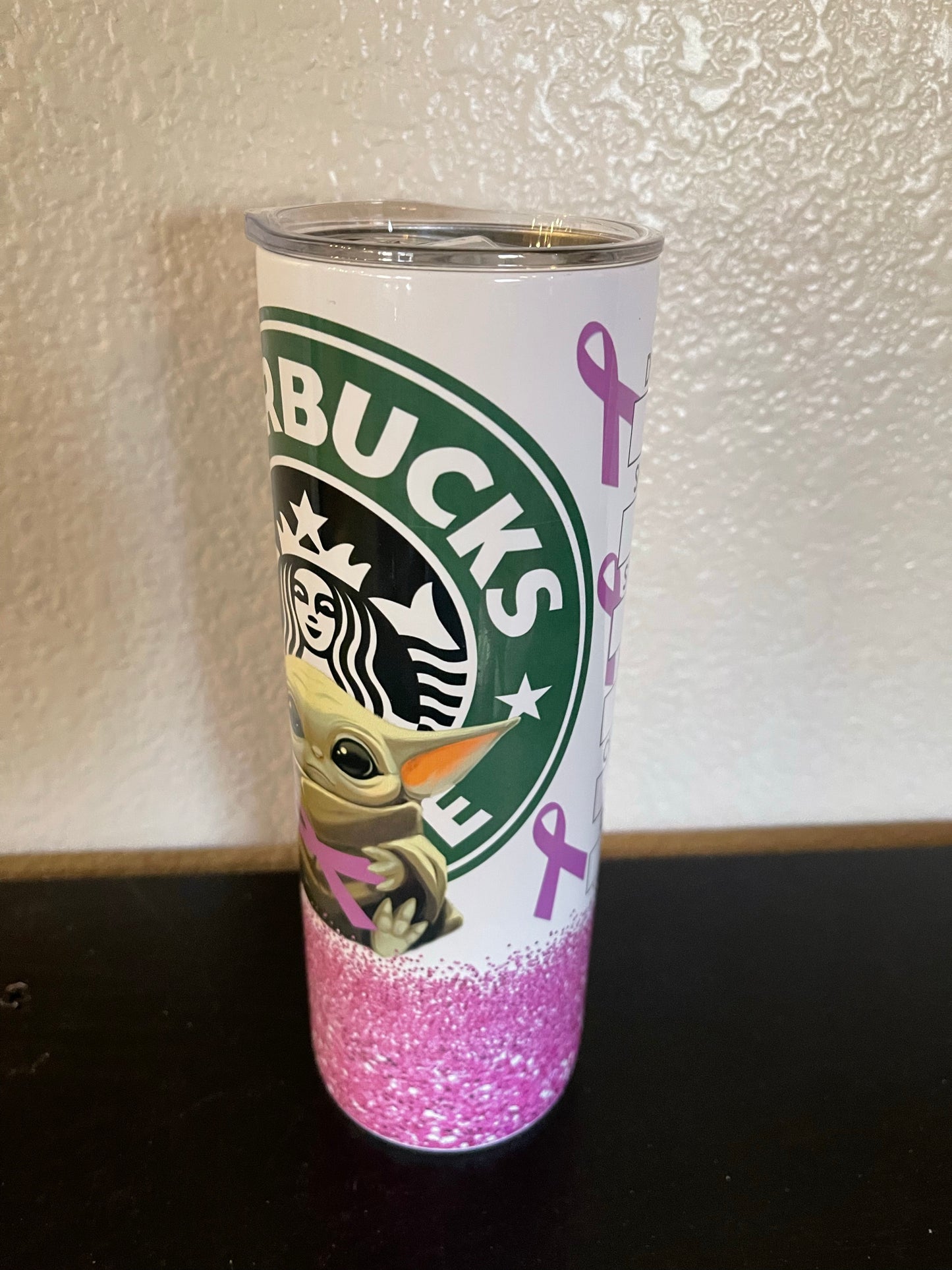 Starbucks cancer awareness baby yoda tumbler