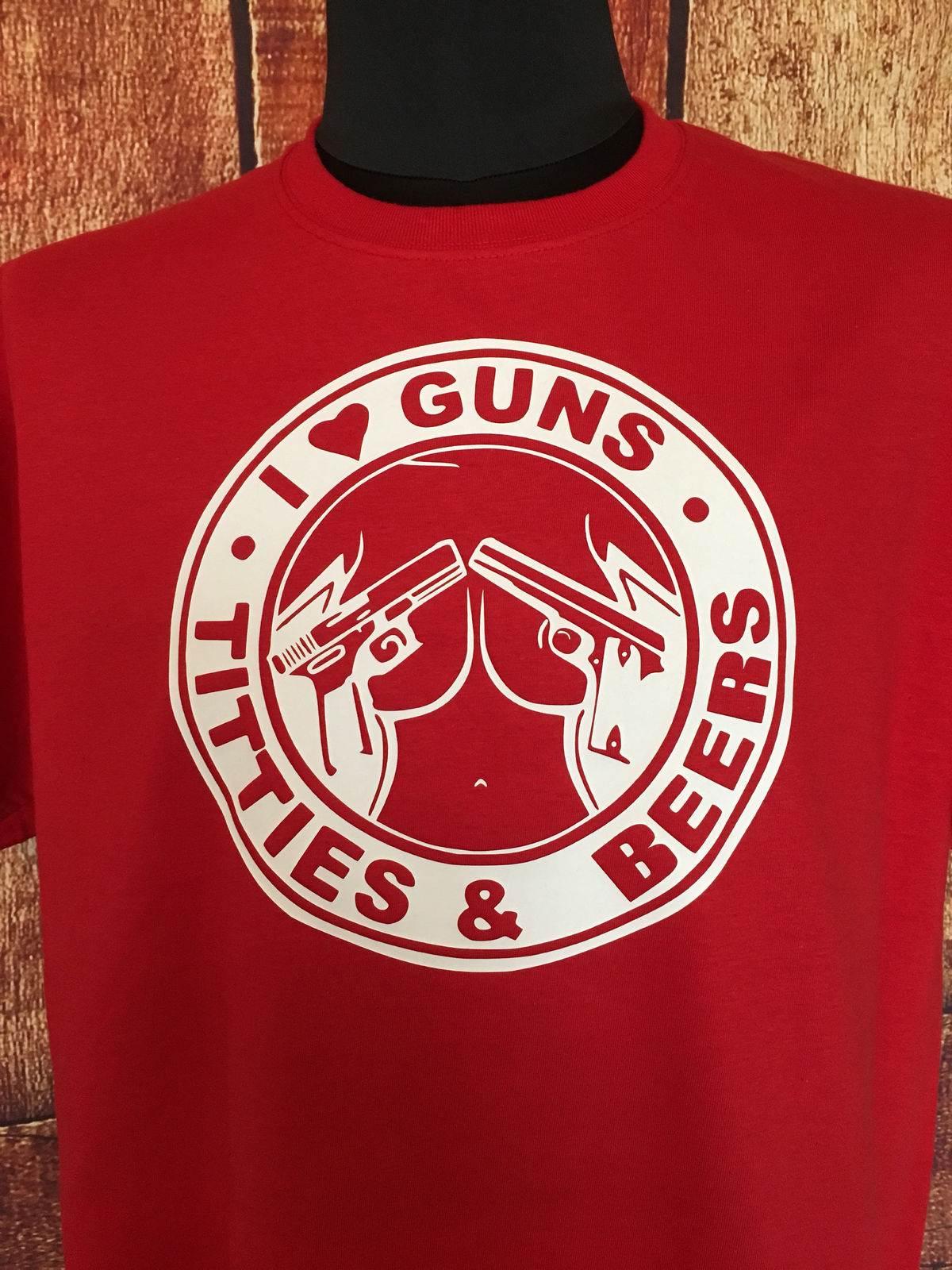 I love guns titties and beer t shirt, great gift for dad or